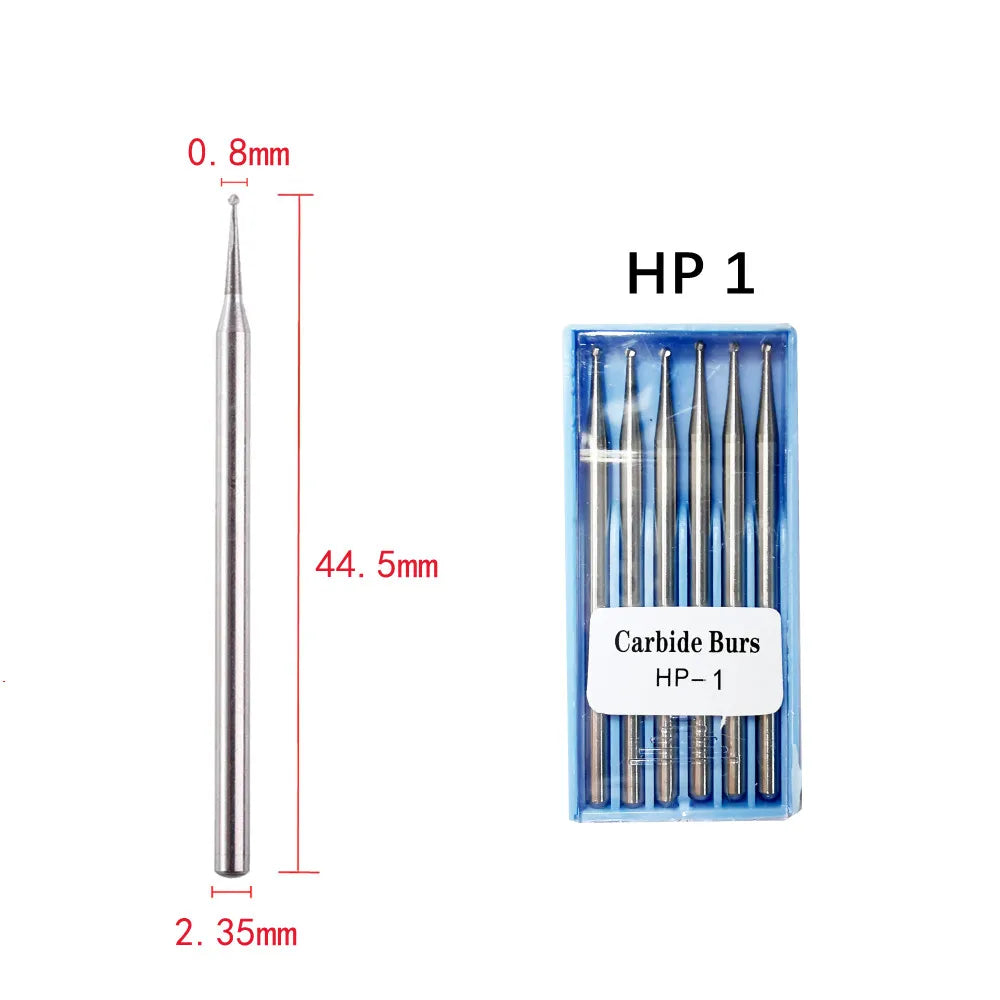 1Box Dental Tungsten Carbide Burs Low Speed Drill Round RA HP Latch Type For Dentistry Contra Angle/Straight Handpiece Cutter
