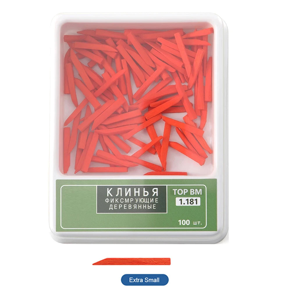 100PCS/BOX  Azdent Dental Wedges Composite  Wooden Wedges Matrix Matrices Dam Composite Tooth Seperator Tools