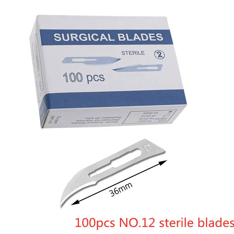 100pcs Sterile Carbon Steel Surgical Blades for DIY Cutting Phone Repair Carving Animal Grooming Maintenance Scalpel Knife