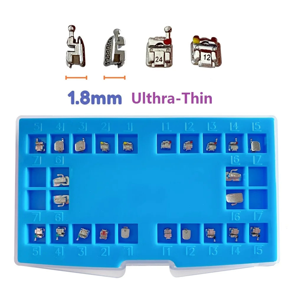 Dental Orthodontic Self-Ligating Metal Brackets - Roth/MBT 022 Slot | Ultra-Thin 1.8mm Design