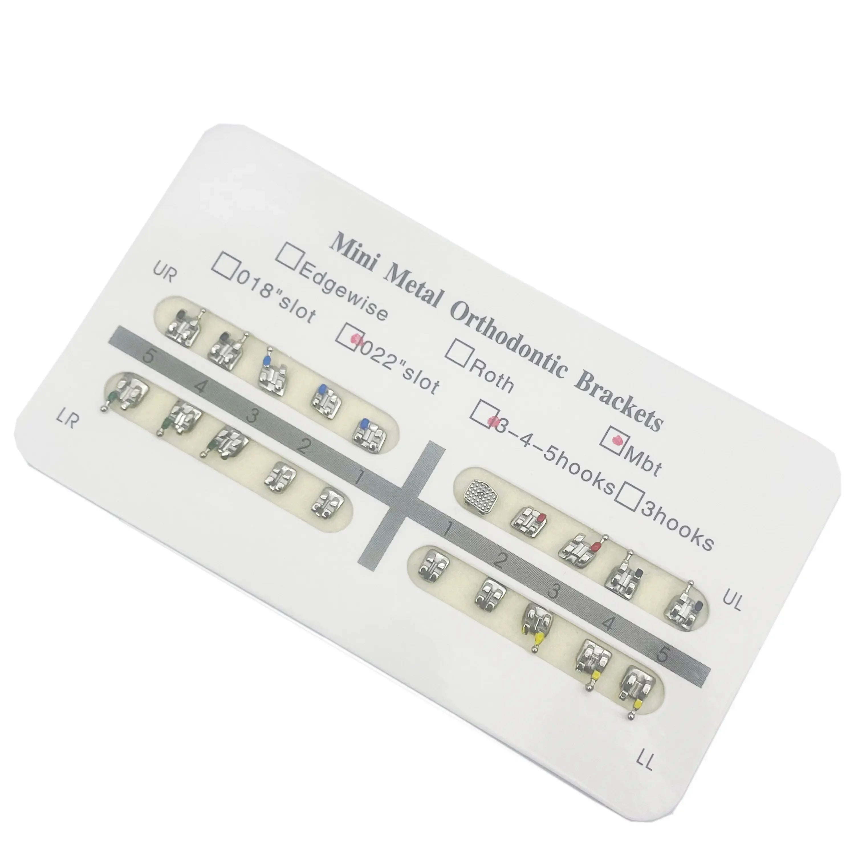 Dental Orthodontic Metal Braces Bracket Mini Roth/MBT/Edgewise 022 Hooks 345 Dental Bracket Dentist Product