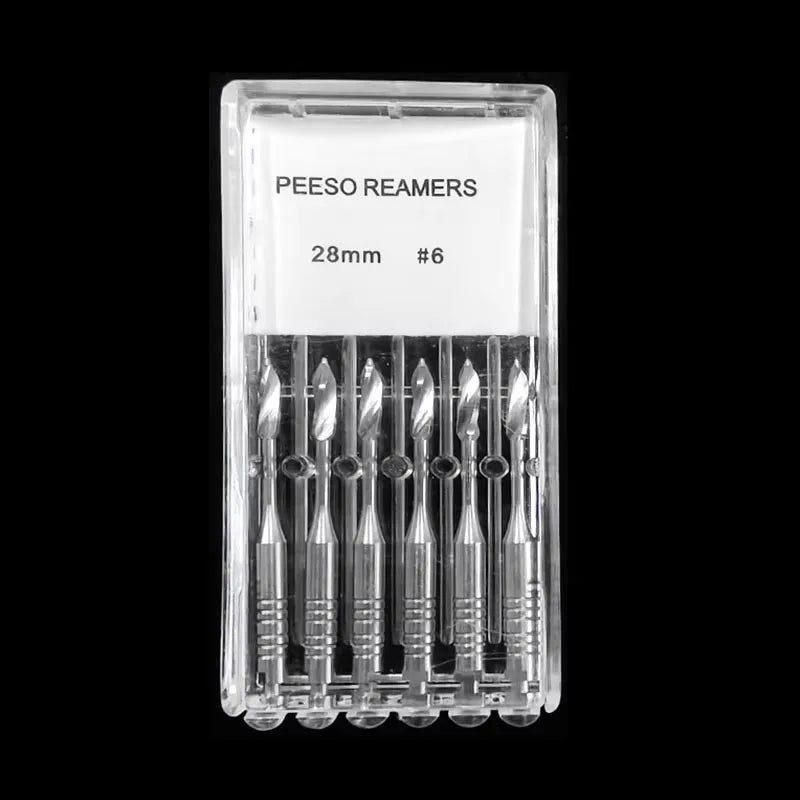6Pcs/Pack Dental Endodontic Peeso Reamer Gates Drill Glidden Rotary 28mm 32mm Engine Use Stainless Steel Endo Files #1-6 Dentist
