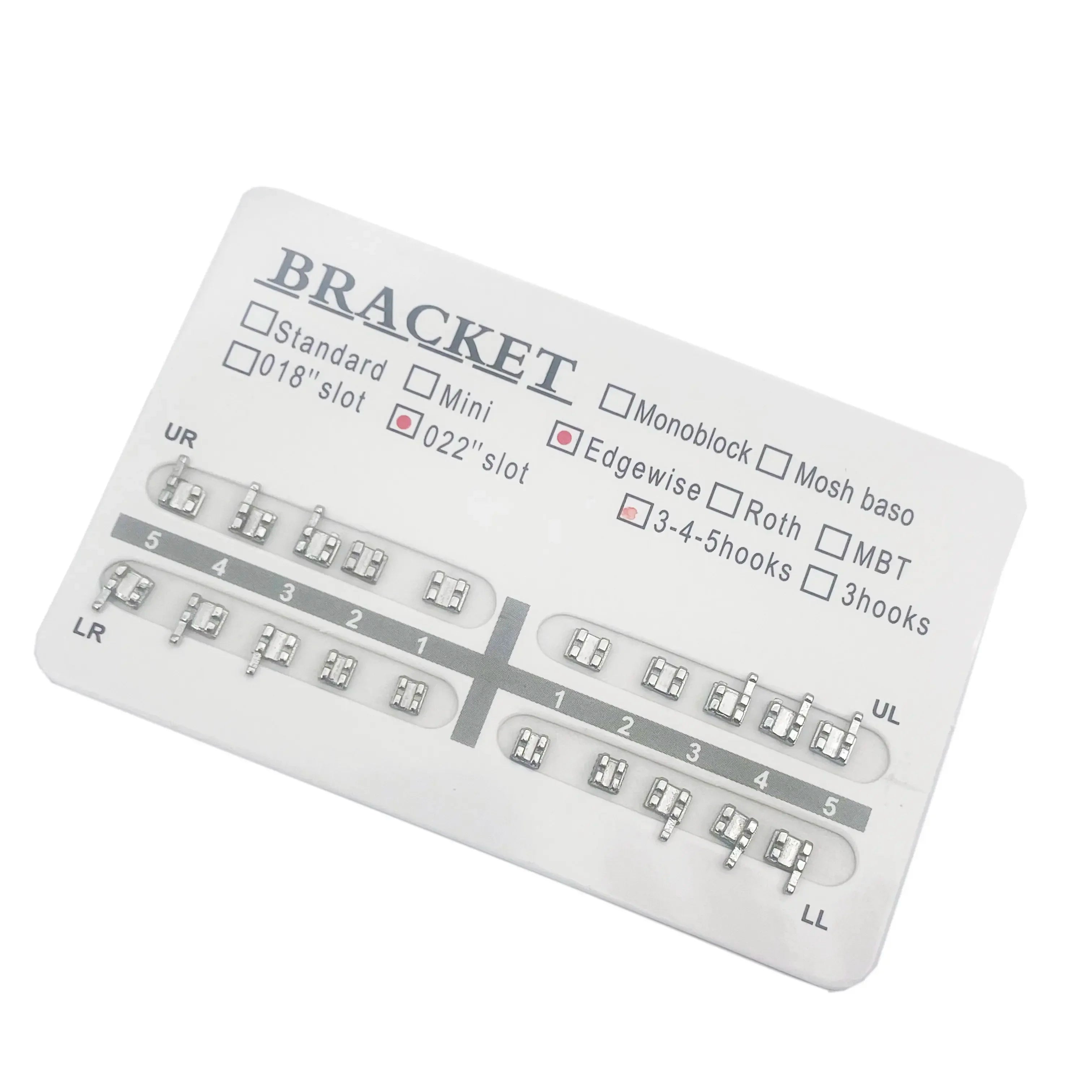 Dental Orthodontic Metal Braces Bracket Mini Roth/MBT/Edgewise 022 Hooks 345 Dental Bracket Dentist Product