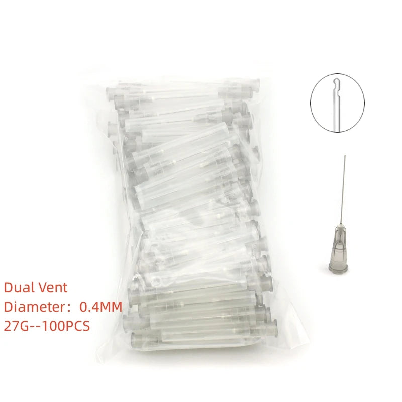 100Pcs Dental Endo Irrigation Needle Tip 25G/27G/30GA 30G Endo Syringe Root Canal Washing Needle Tip Dentistry Materials