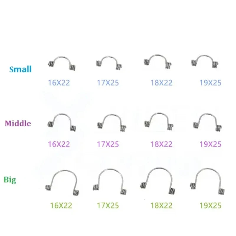 10Pcs/Pack Dental Torque Springs Orthodontic Anterior Teeth Torque Springs Rectangular Big/Small/Middle Stainless Steel Spring