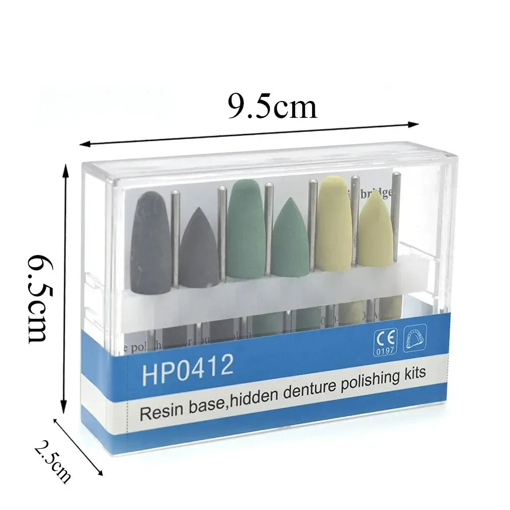 12pcs/SET Dental Resin Base Hidden Denture Polishing Kits for Low Speed Contra Angle Handpiece Dentistry Tools HP0412