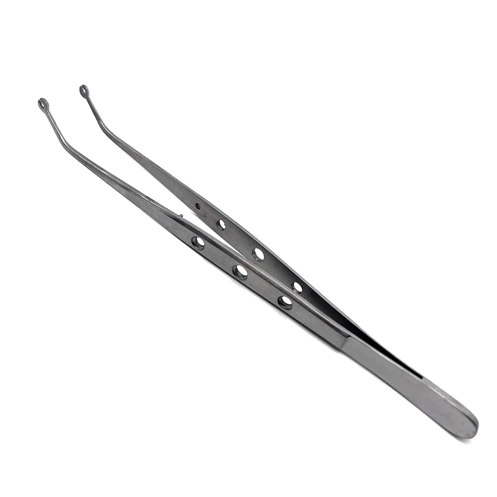 Dental Surgical Suture Tweezer Tip With Hole Operation Stitching Tweezer Suture Corn Tweezers Dressing Forceps Serrated Tip