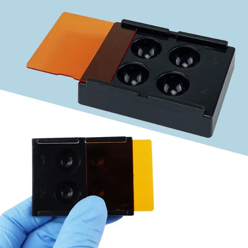 4/8 Slots Dental Resin Shade Light Storage Box Dental Palette with Cover Dental Veneer Box Mix Hood Case Shading Organizer Tool