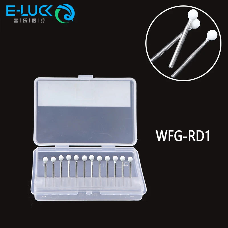 Dental Polishing White Stone Burs Cone/Flame/Round Shape Abrasion Bur Fit For High Speed Handpiece 1.6mm Dentistry Material