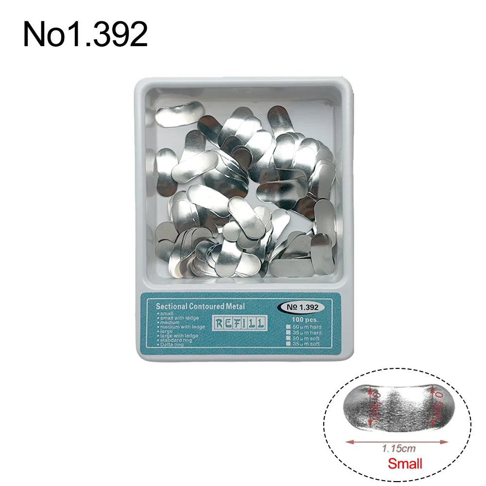 Kit Dental Saddle Contoured Metal Matrices Matrix Universal Kit with Spring Clip 1330