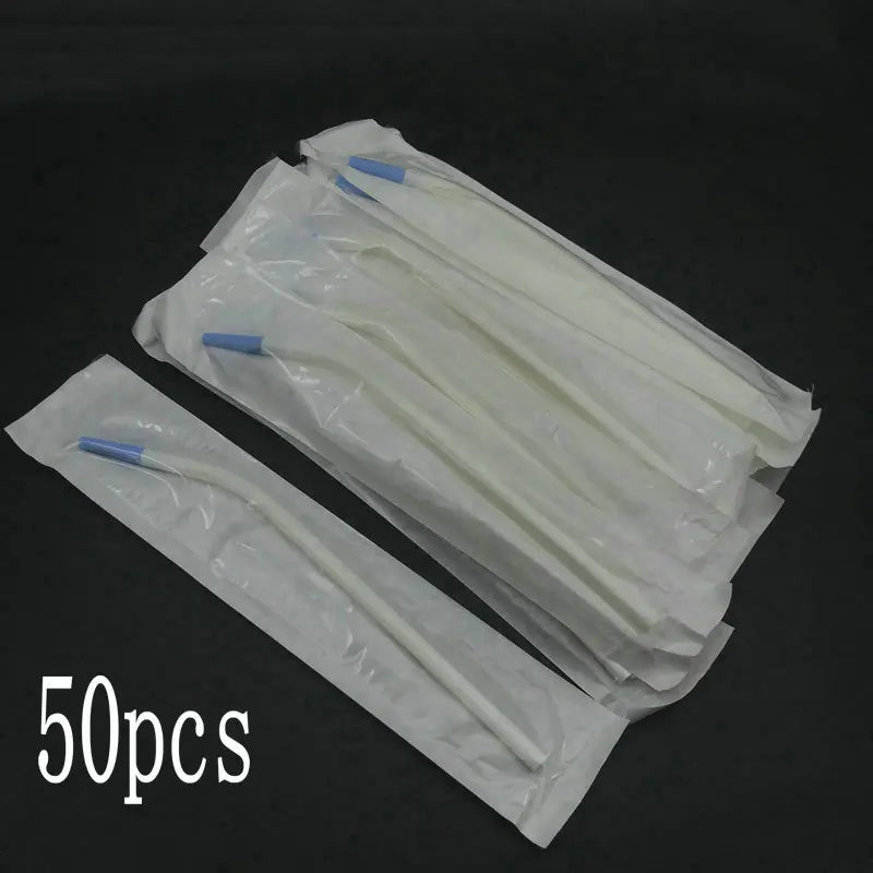 50pcs/pack Dentist Clinic Disposable Surgical Suction Tips Suction Tube Long Slim type Dental Consumable Material
