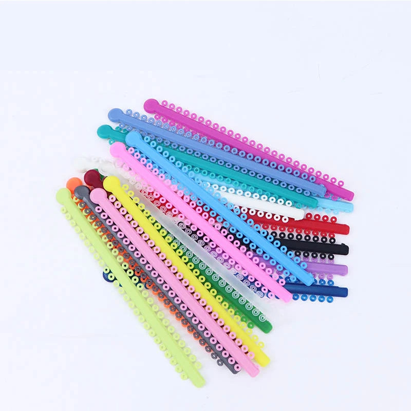 1000Ties/20 Sticks Dental Orthodontic Elastic Ligature Ties Mix Colors Bands for Brackets Braces Orthodontics Treatment