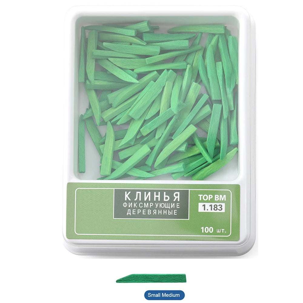 100PCS/BOX  Azdent Dental Wedges Composite  Wooden Wedges Matrix Matrices Dam Composite Tooth Seperator Tools