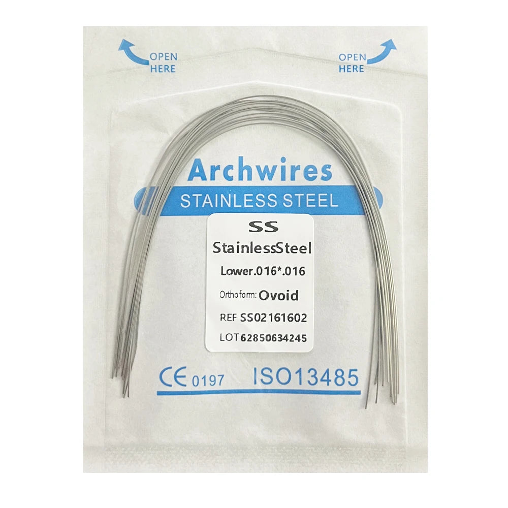10pcs/pack Dental Orthodontic Stainless Steel Round/Rectangular Wire Ovoid Form Dentist Material Dental Arch Wire