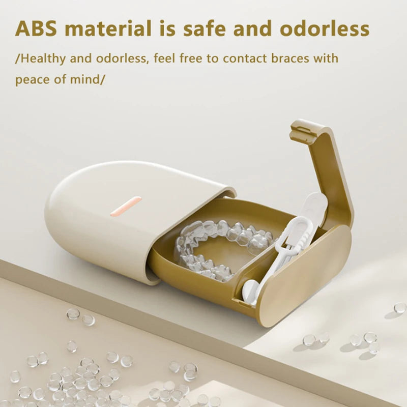 Retainer Case Portable Mouth Guard Box Oral Cleaning False Teeth Denture Storage Box Teeth Aligner Braces Box Orthod