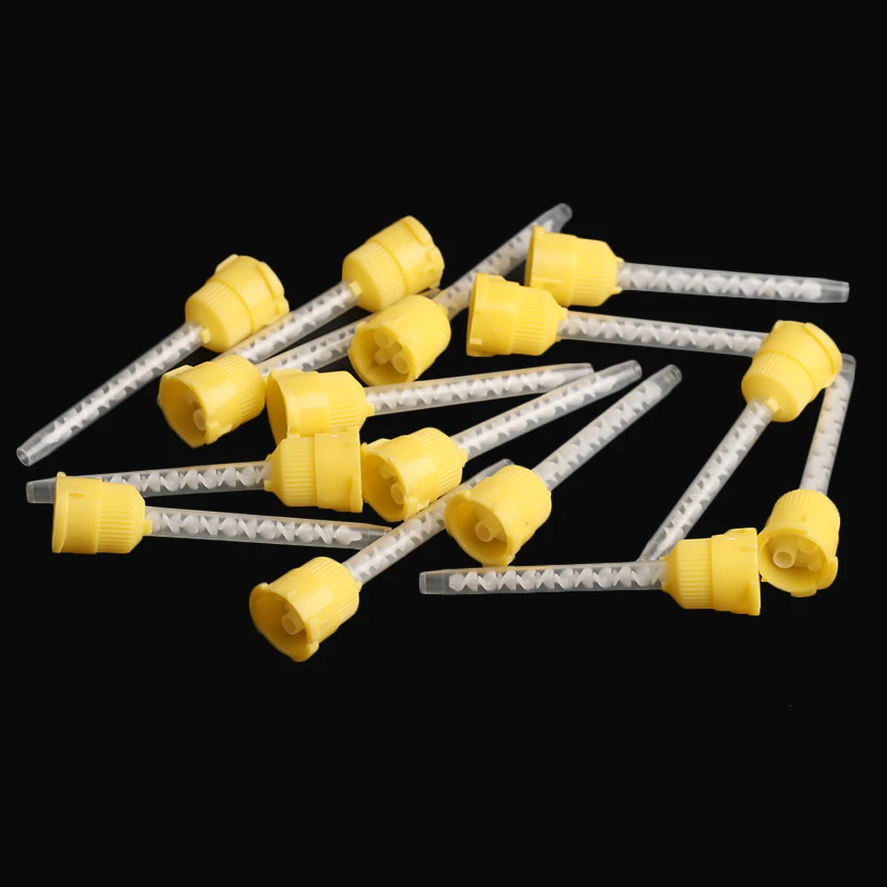 100/50pcs Dental Materials Dentistry Silicone Rubber Conveying Mixing Head Disposable Impression Nozzles Mixing Tips Mixing Tube