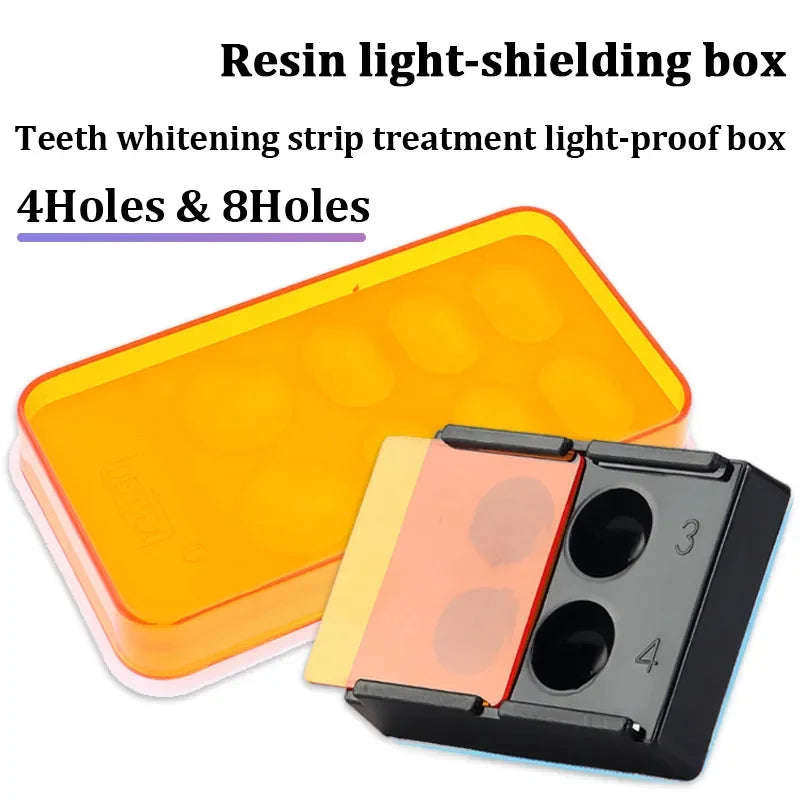 4/8 Slots Dental Resin Shade Light Storage Box Dental Palette with Cover Dental Veneer Box Mix Hood Case Shading Organizer Tool