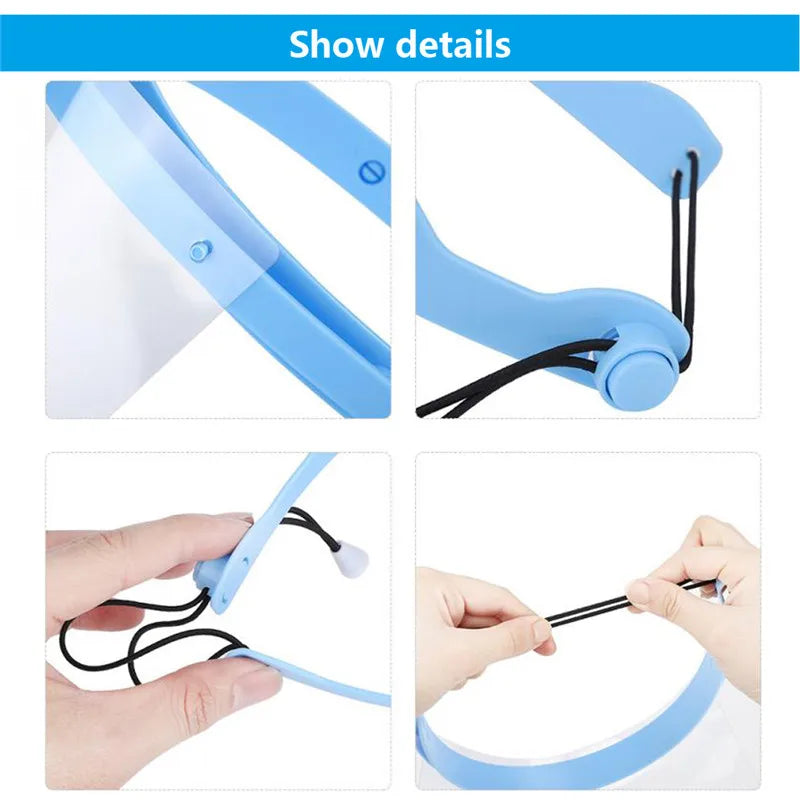 Dental Protective Face Dental Face Shield with 10pcs Detachable Face Shield Anti-Fog Dustproof Replacement Covers Dentist Tools