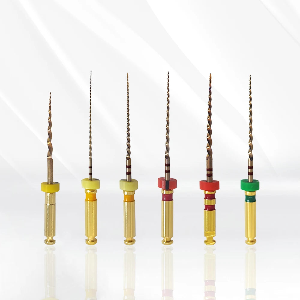 SOCO PRO Dental Root Canal File Heat-Activated Rotary Nitinol Tooth Pulp Files Thermally Activated Nickel-Titanium 6Pcs/Box