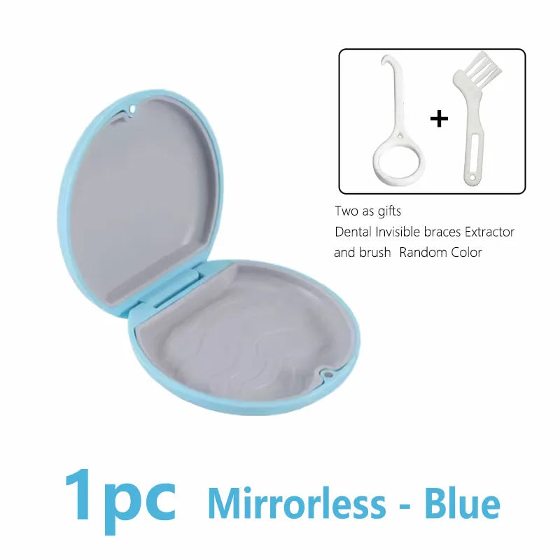 Oral Mouth Guard Aligner Braces Orthodontics Container Retainer Box Portable Travel False Denture Boxes Circular Magnetic Box