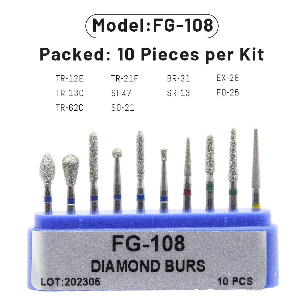 AG 1 Box Dental Diamond Burs Drill for High Speed Handpiece Dentist Burs FG Series Dia.1.6mm