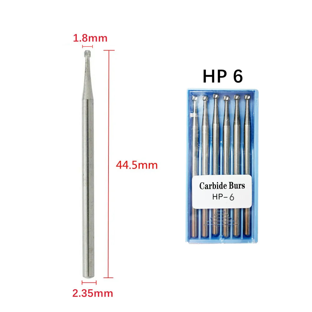 1Box Dental Tungsten Carbide Burs Low Speed Drill Round RA HP Latch Type For Dentistry Contra Angle/Straight Handpiece Cutter