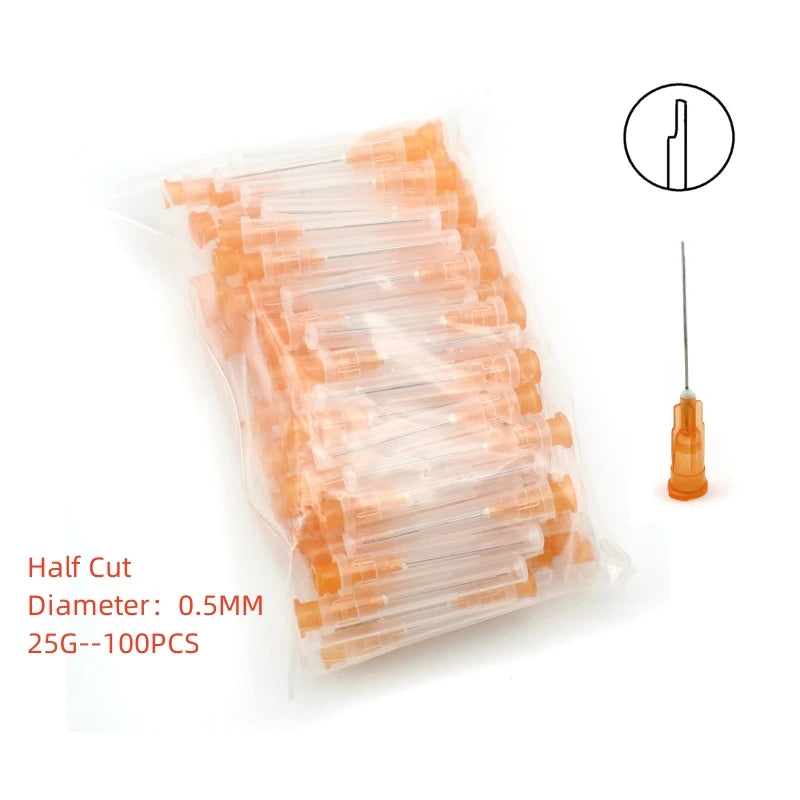 100Pcs Dental Endo Irrigation Needle Tip 25G/27G/30GA 30G Endo Syringe Root Canal Washing Needle Tip Dentistry Materials