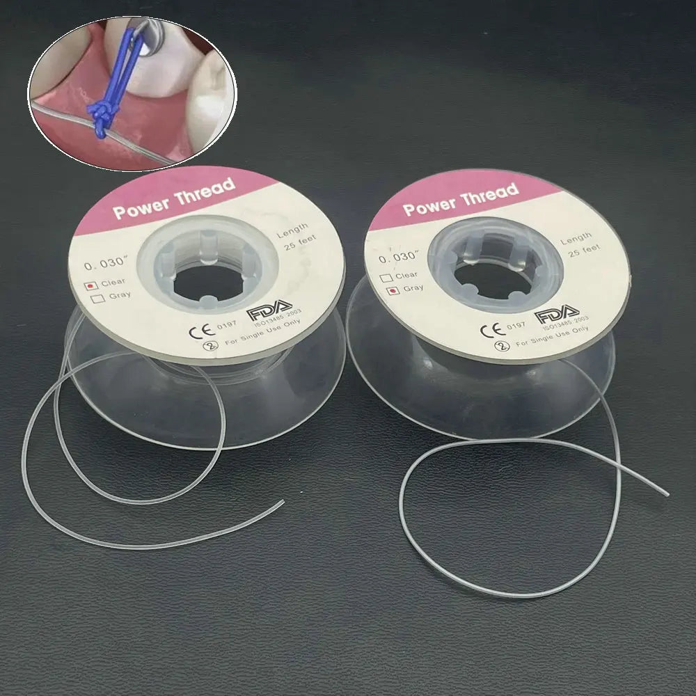 25feet/roll Dental Orthodontic Elastic Power Solid Thread Dental Power Thread 0.030 Dentist Tool