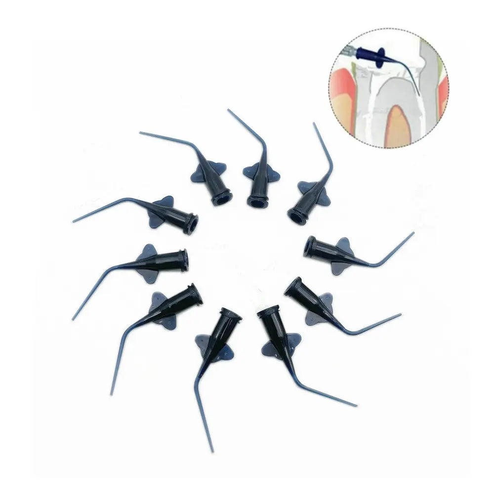 10pcs Disposable Rinse Tips for Irrigation Syringe Teeth Whitening Flexible Composite Resin Rinse Tip Endo Dental Tool