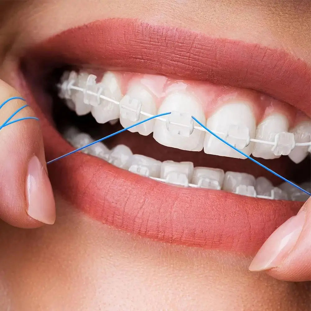 Dental Floss Threaders Needle Tooth Brackets Wire Holders Between Orthodontic Bridges Traction Braces Dentist Oral Cleaning Tool