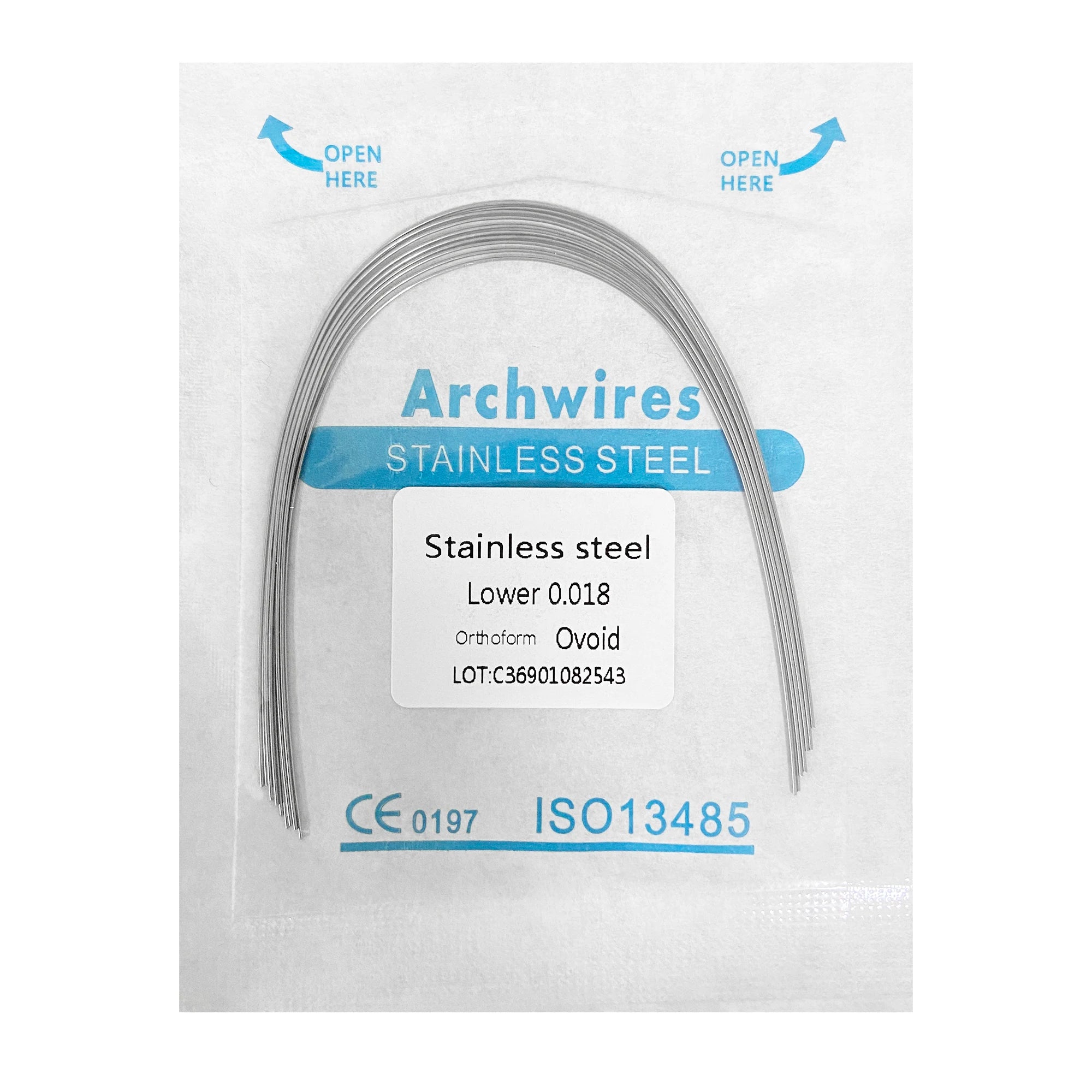 10pcs/bag Dental Orthodontic ArchWire Ti-Mo Alloy Archwire Natural Rect Upper Lower TMABeta Titanium Molybdenum Dentist Material