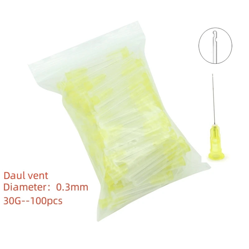 100Pcs Dental Endo Irrigation Needle Tip 25G/27G/30GA 30G Endo Syringe Root Canal Washing Needle Tip Dentistry Materials