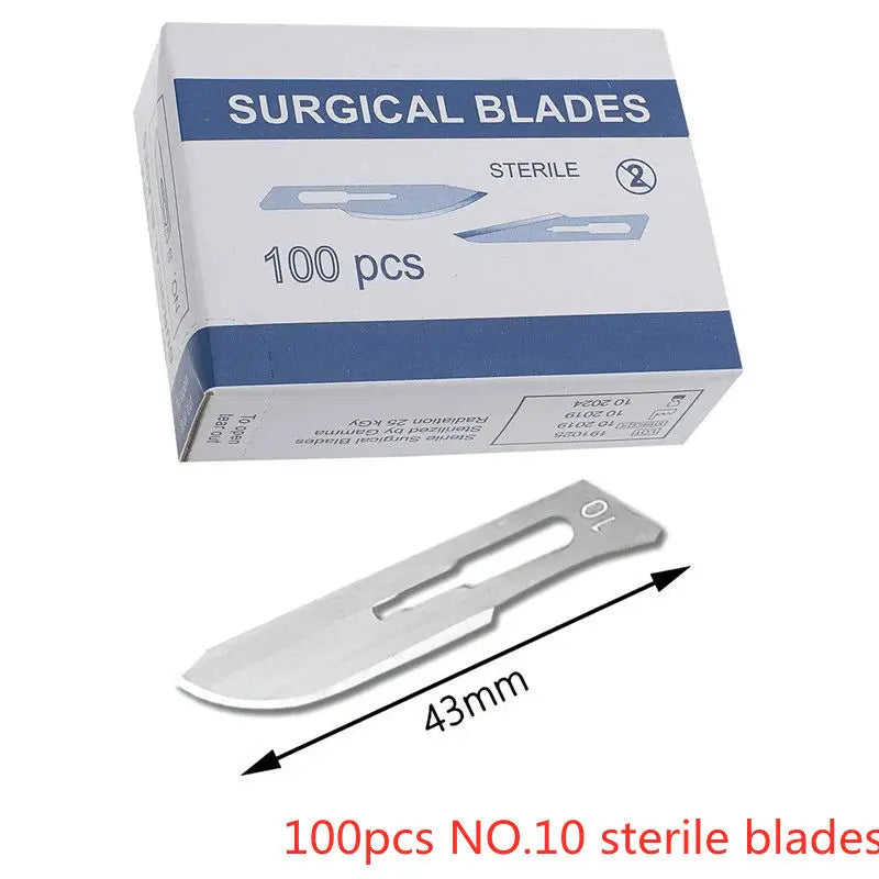 100pcs Sterile Carbon Steel Surgical Blades for DIY Cutting Phone Repair Carving Animal Grooming Maintenance Scalpel Knife