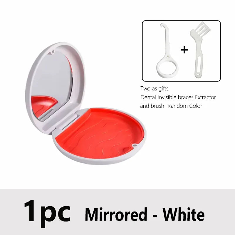 Oral Mouth Guard Aligner Braces Orthodontics Container Retainer Box Portable Travel False Denture Boxes Circular Magnetic Box