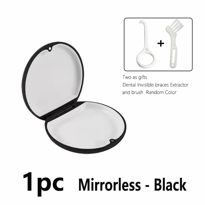 Oral Mouth Guard Aligner Braces Orthodontics Container Retainer Box Portable Travel False Denture Boxes Circular Magnetic Box