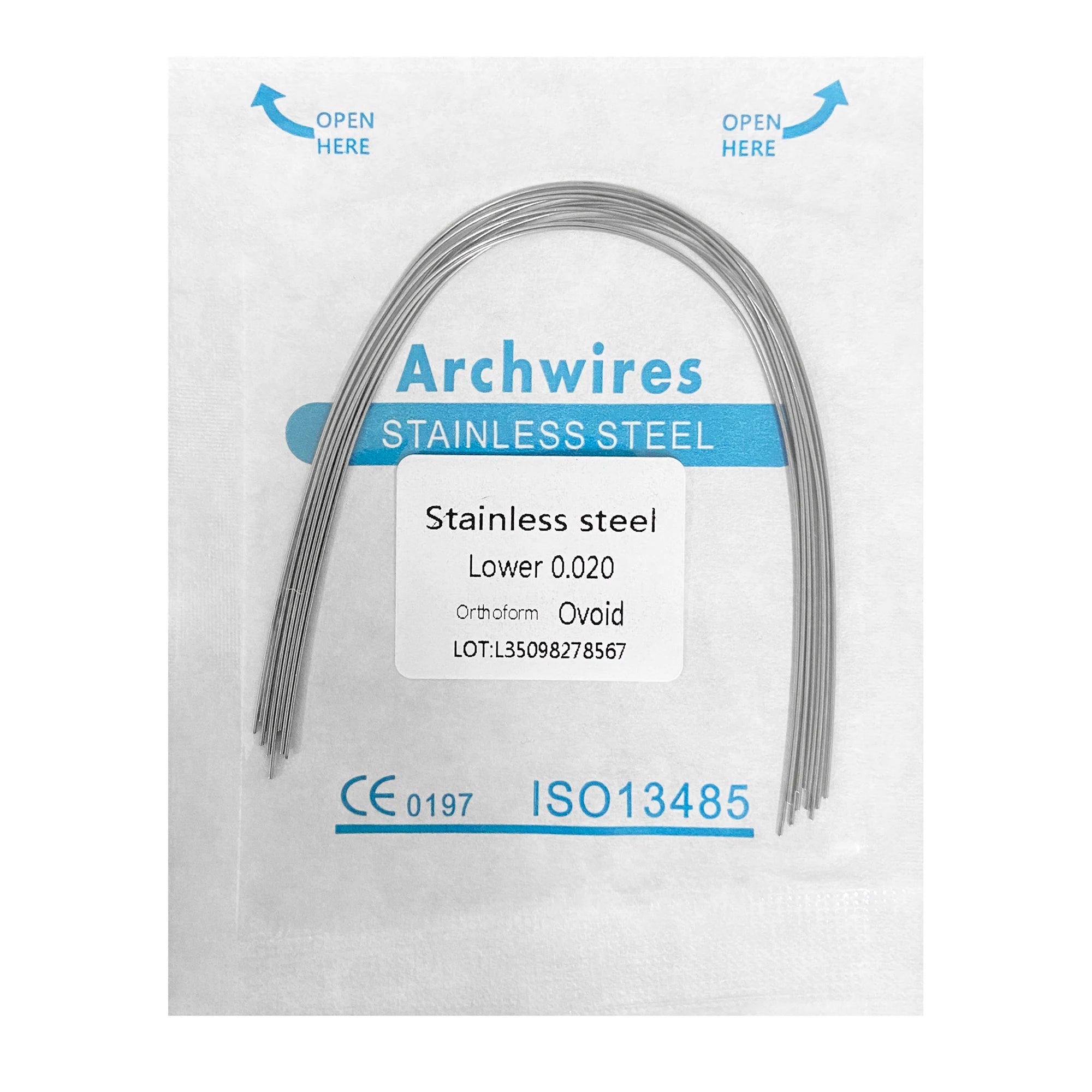 10pcs/bag Dental Orthodontic ArchWire Ti-Mo Alloy Archwire Natural Rect Upper Lower TMABeta Titanium Molybdenum Dentist Material