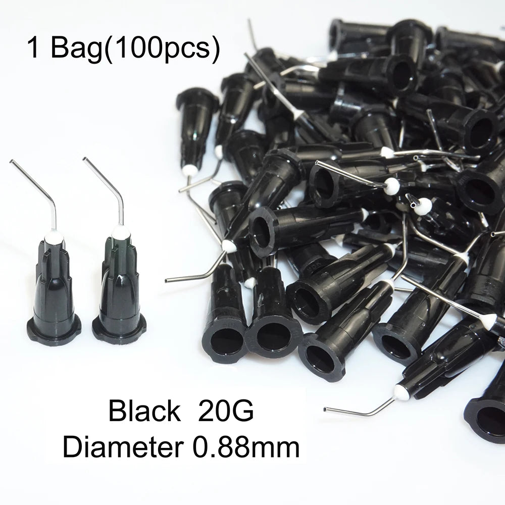 100pcs Needle Tips Dentistry Resin Acid Reagent Delievery Syringe Tip Dental Tooth Cleaning Oral Care Odontologia Probent