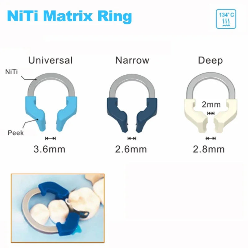 Dental Matrix Bands NITI Metal Matrices Clamp Ring Sectional Contoured Matrix System Clamping Dentist Tools Dentistry Material