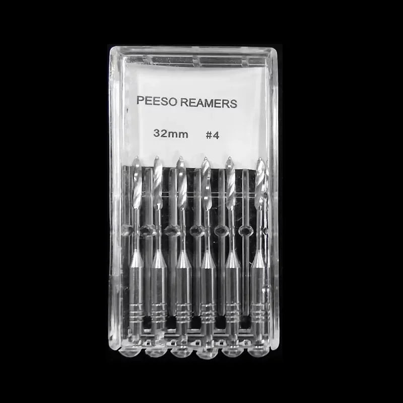 6Pcs/Pack Dental Endodontic Peeso Reamer Gates Drill Glidden Rotary 28mm 32mm Engine Use Stainless Steel Endo Files #1-6 Dentist