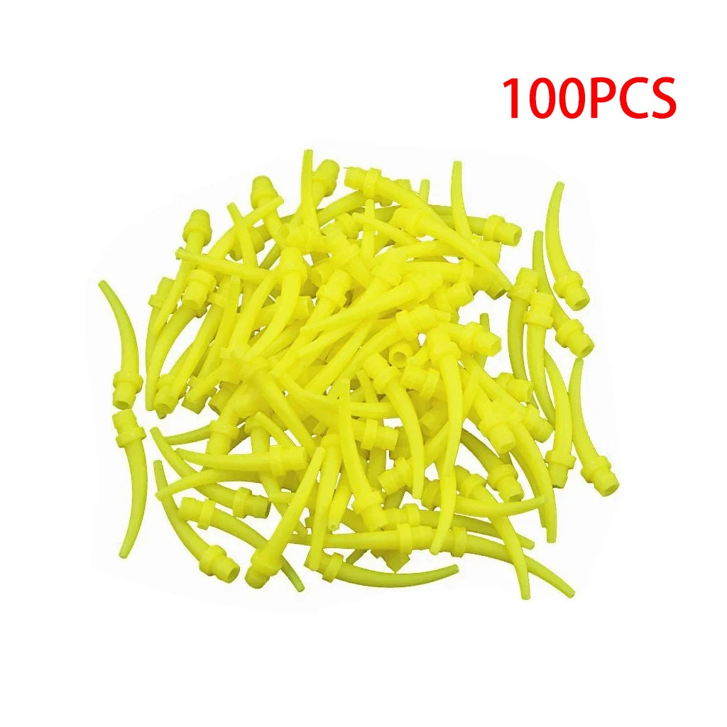100/50pcs Dental Materials Dentistry Silicone Rubber Conveying Mixing Head Disposable Impression Nozzles Mixing Tips Mixing Tube