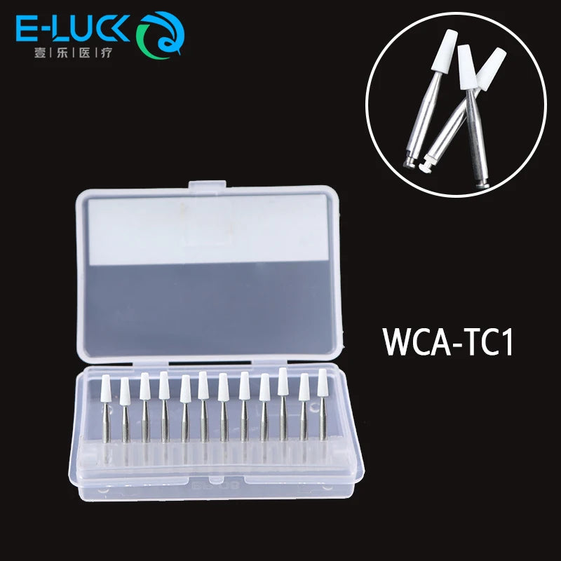 Dental Polishing White Stone Burs Cone/Flame/Round Shape Abrasion Bur Fit For High Speed Handpiece 1.6mm Dentistry Material