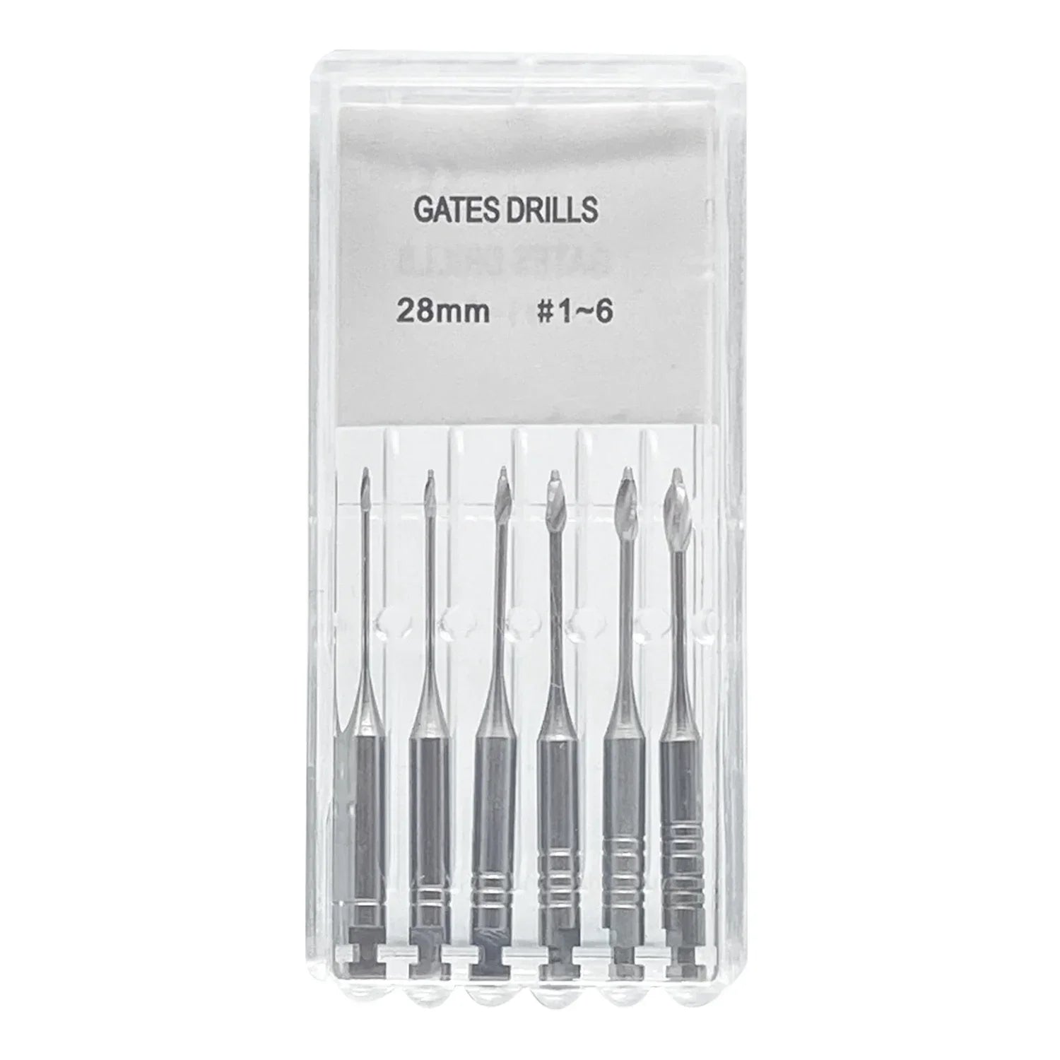6Pcs/Pack Dental Endodontic Peeso Reamer Gates Drill Glidden Rotary 28mm 32mm Engine Use Stainless Steel Endo Files #1-6 Dentist