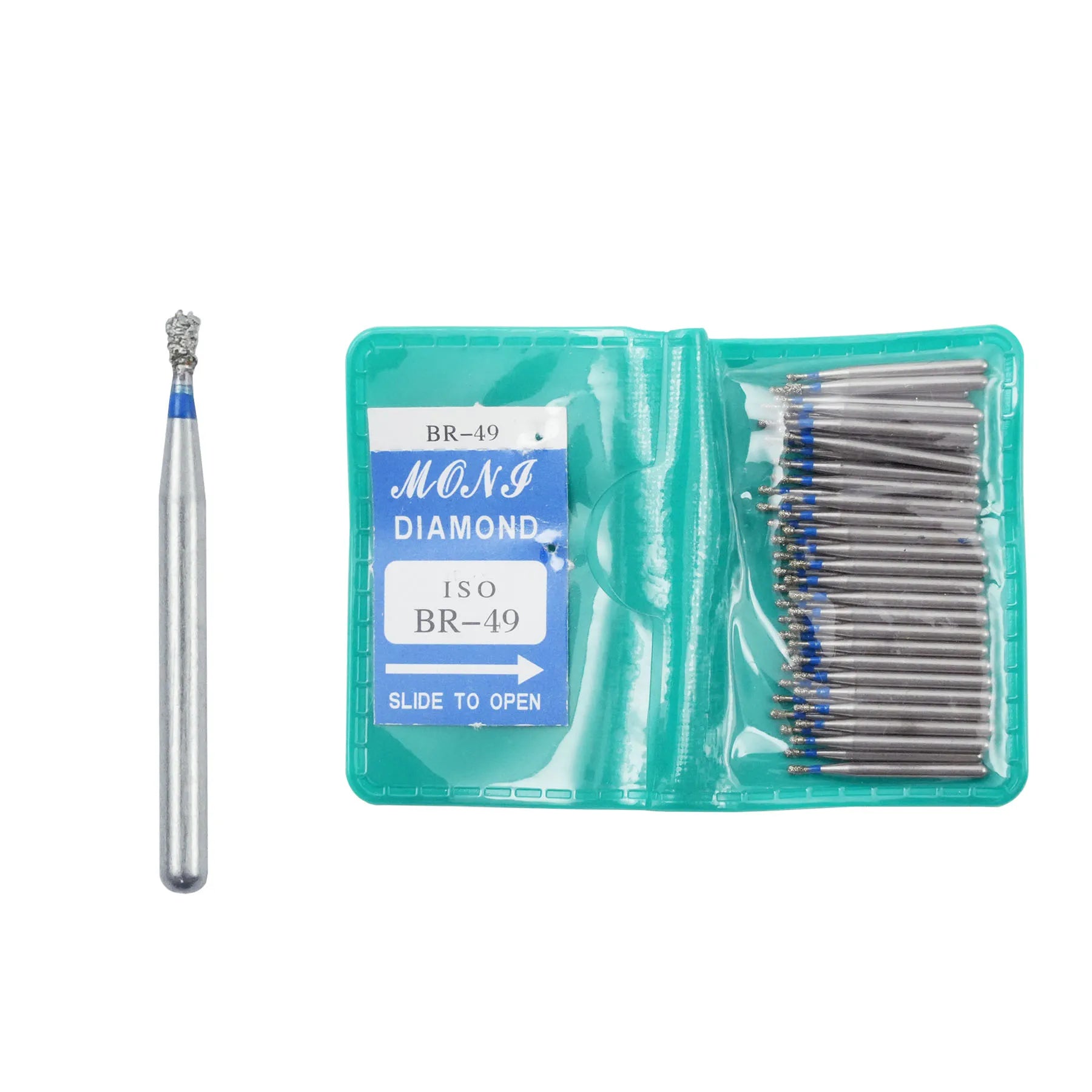 50Pcs/Bag Dental Diamond High Speed Burs for Polishing Smoothing 1.6MM High Quality Polishing Drill Dental Tools Odontología