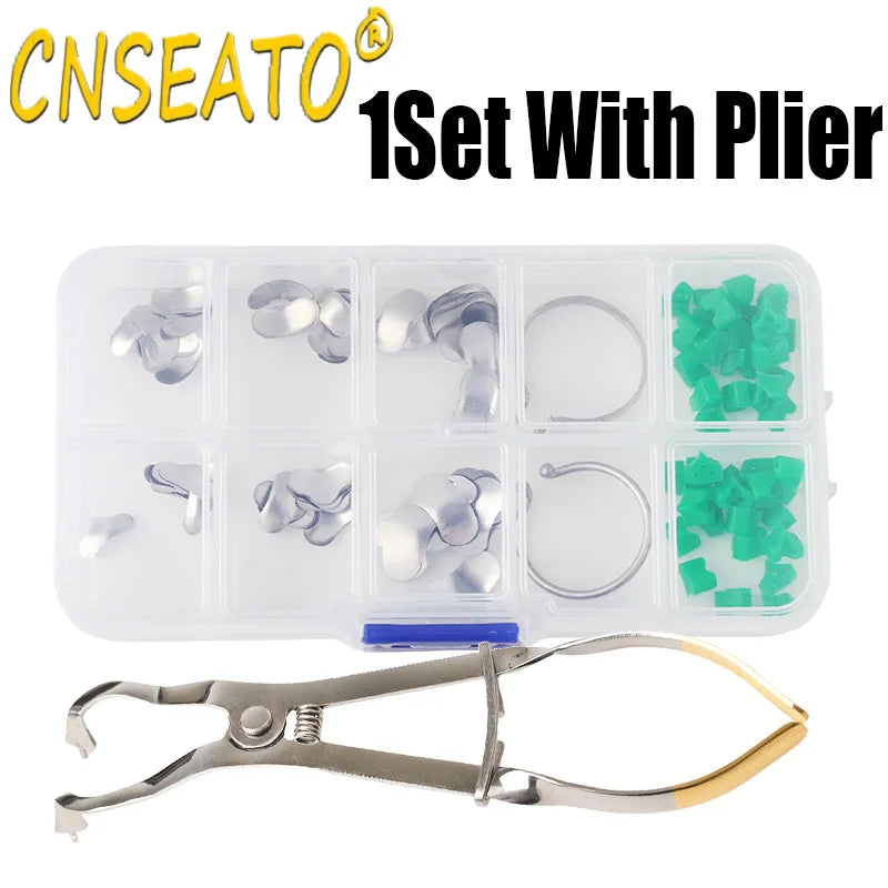 Dental Matrix Sectional Contoured Matrices Band Ring Kit Metal Clamp Clip Silicone Wedges Dentistry Matrix Materials Accessories