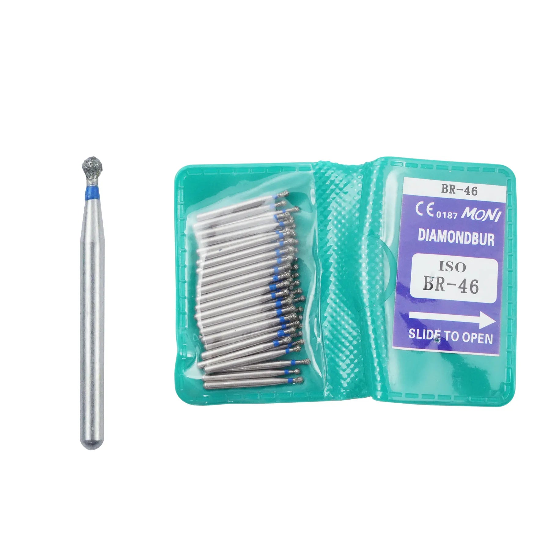 50Pcs/Bag Dental Diamond High Speed Burs for Polishing Smoothing 1.6MM High Quality Polishing Drill Dental Tools Odontología
