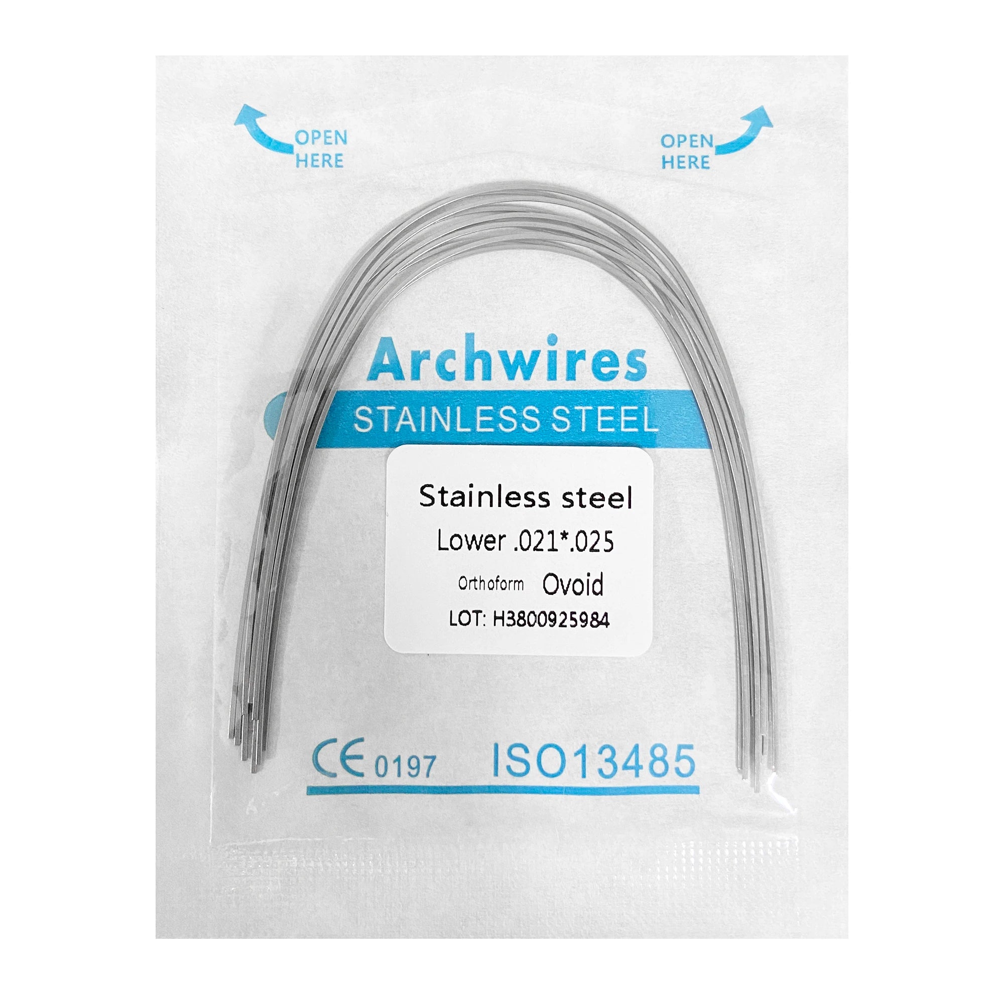 10pcs/bag Dental Orthodontic ArchWire Ti-Mo Alloy Archwire Natural Rect Upper Lower TMABeta Titanium Molybdenum Dentist Material