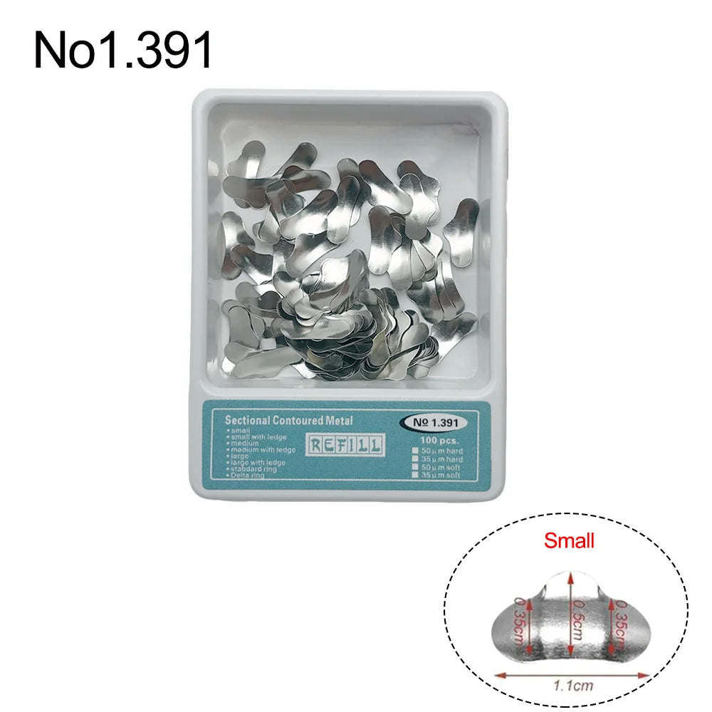Kit Dental Saddle Contoured Metal Matrices Matrix Universal Kit with Spring Clip 1330