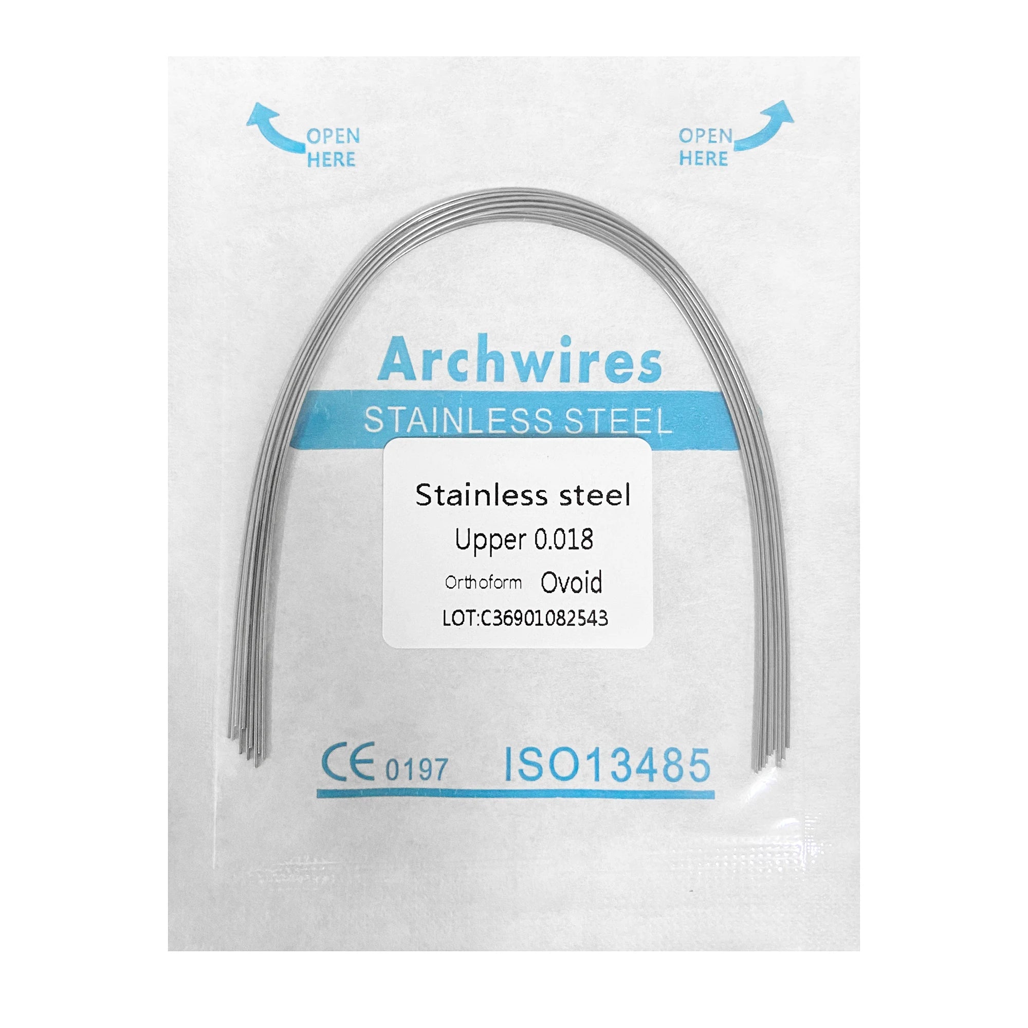 10pcs/bag Dental Orthodontic ArchWire Ti-Mo Alloy Archwire Natural Rect Upper Lower TMABeta Titanium Molybdenum Dentist Material
