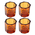 4Pcs/Pack Crystal Glass Dappen Dish Dental Mixing Bowls Liquid Nail Art Cup Octagonal Glassware Dentist Lab Tools
