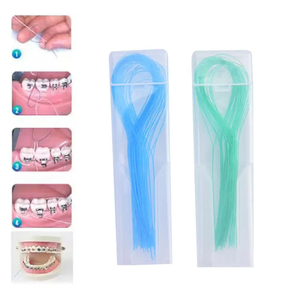 Dental Floss Threaders Needle Tooth Brackets Wire Holders Between Orthodontic Bridges Traction Braces Dentist Oral Cleaning Tool